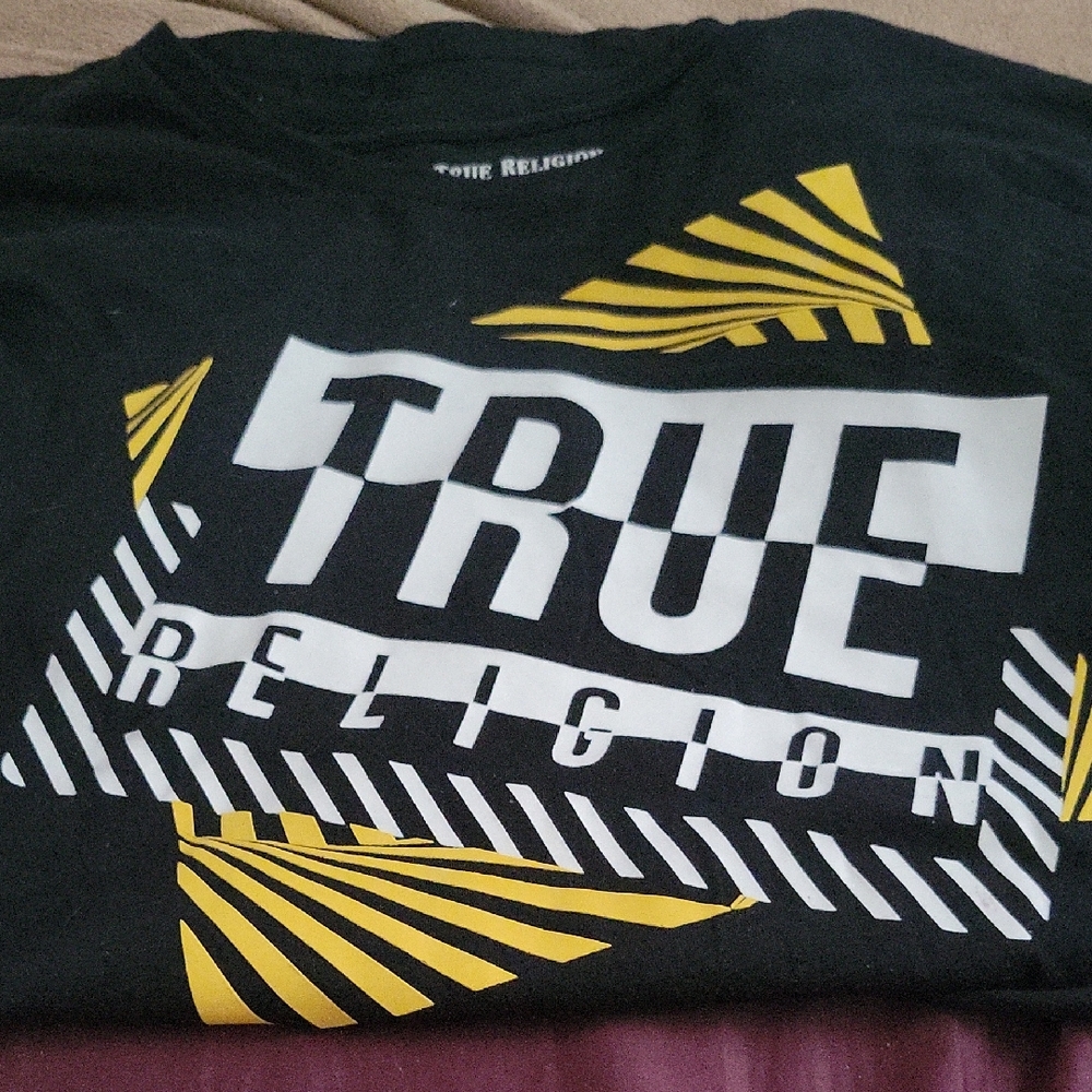True Religion Black Graphic T-Shirt Sz 3xl